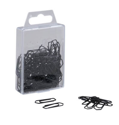 Büroklammern 0.9402, 26mm, Metall lackiert schwarz, 100 Stück Büroklammern 0.9402, 26mm, Metall lackiert schwarz, 100 Stück