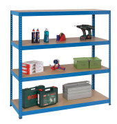 Weitspannregal 150,0 x 80,0 x 160,0 cm blau 4 Fachböden