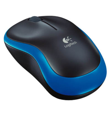 PC-Maus Wireless Mouse M185 910-002239, 3 Tasten, kabellos, USB-Funk, optisch, schwarz, blau