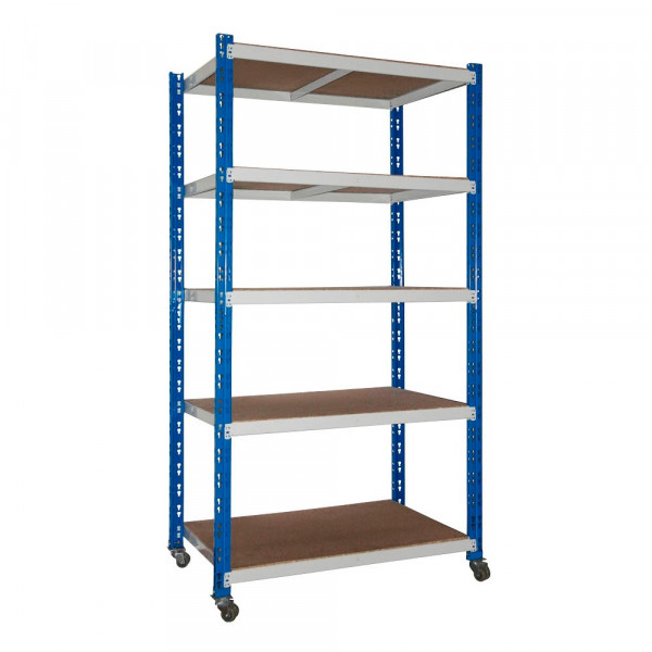 4260054777310 - Rollregal 100 x 60 x 180cm lichtgrau blau 5 Fachböden 4260054777310 SZ Metall