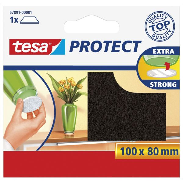 20 Stück Tesa Filzgleiter, rechteckig, braun/57891-00001-00 100 x 80 mm