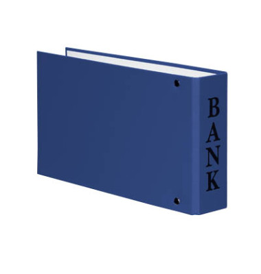 Bankordner VELOCOLOR A6 blau 30mm-2-Ring-Mechanik mit Aufschrift Bank
