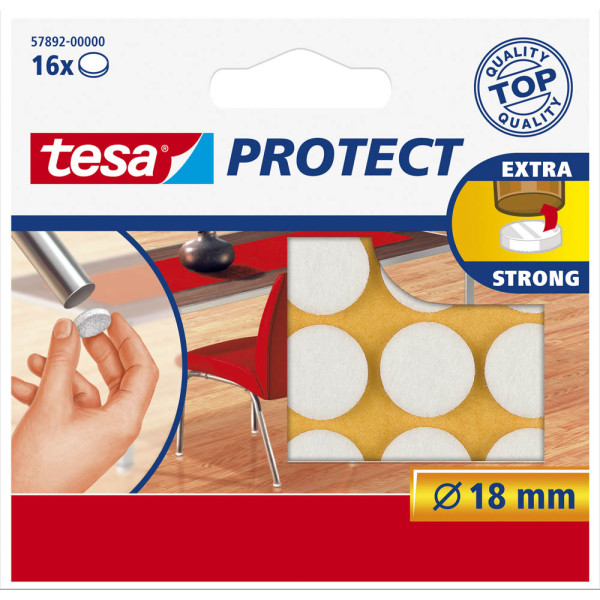 20 Stück Tesa Filzgleiter, rund, weiß, Ø18mm/57892-00000-00 18 mm Inh.16 16 Stück