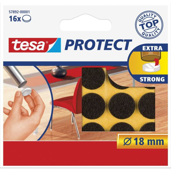Tesa Filzgleiter, rund, braun, Ø18mm/57892-00001-00 18 mm Inh.16 4042448885005 Tesa 16 Stück