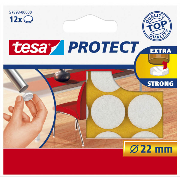 20 Stück Tesa Filzgleiter, rund, weiß, Ø22mm/57893-00000-00 22 mm Inh.12 12 Stück