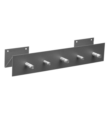 Wandgarderobe 52134, Metall, mit 5 Haken, silber, 1 Stück