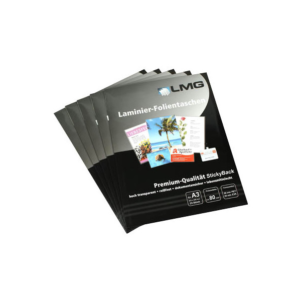 4250504598084 - Laminierfolien A3 2 x 80 mic selbstklebend glänzend 4250504598084 LMGA3-80S-25 25 Stück 4250504598084 - Laminierfolien A3 2 x 80 mic selbstklebend glänzend 4250504598084 LMGA3-80S-25 25 Stück