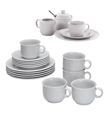 Kaffee-Geschirr-Set Compact 20-teilig weiß Porzellan