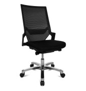 Bürostuhl Autosyncron-1-Alu, schwarz / silber, bis 110kg