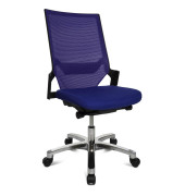 Bürodrehstuhl Autosyncron-1-Alu ohne Armlehnen blau/schwarz