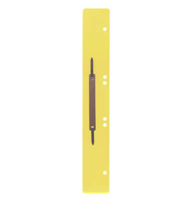 Heftstreifen lang 3011000200, 45x310mm, extra lang, Kunststoff mit Metalldeckleiste, gelb, 100 Stück
