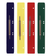 Heftstreifen lang 3041004000, 4,5x31cm (BxL), Polypropylen (PP) mit Metalldeckleiste, farbig sortiert