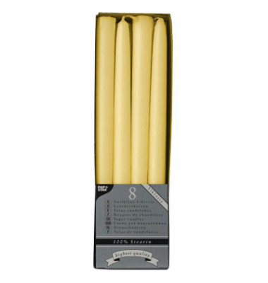 Spitzkerze HxØ 250x22mm bis 7 Stunden creme 8 Stück 17945 Spitzkerze HxØ 250x22mm bis 7 Stunden creme 8 Stück 17945