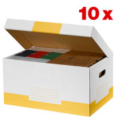 Archivcontainer 278461, weiß/gelb, innen 52,3x26x34,5cm, Karton