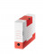 Archivbox 278434, A4, weiß/rot, innen 32,5x24,5x7,7cm, stabile Wellpappe