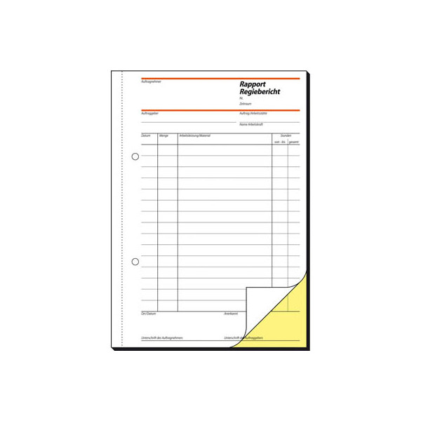 20 Stück Sigel Formularbuch Rapport/Regiebericht Nr. SD027 A5 2-fach 4004360972942 Sigel