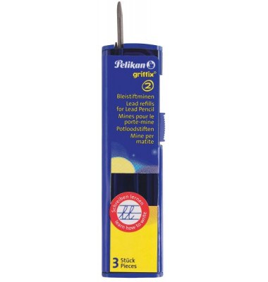 Druckbleistiftminen griffix, 960476, 3x schwarz, 2,0mm, HB