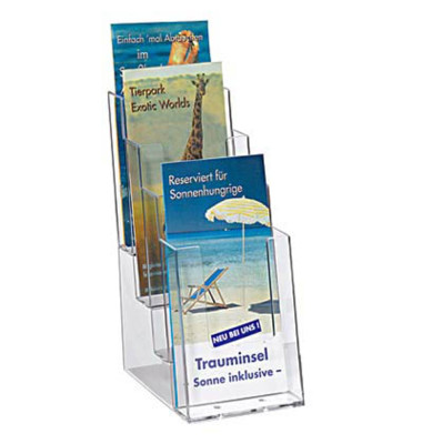 Prospekthalter transparent für Format DIN 1/3 A4 Prospekthalter transparent für Format DIN 1/3 A4