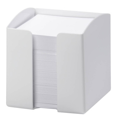 Zettelbox 1701682010, Trend, 10x10x10,5cm, weiß, Kunststoff, inkl.: 800 Notizzettel
