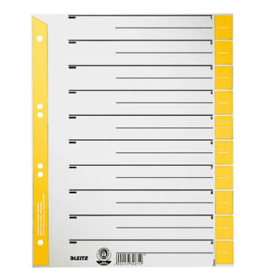 Trennblätter 1652 1652-30-15 A4 grau/gelb 230g 