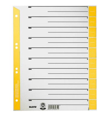 Trennblätter 1652 1652-30-15 A4 grau/gelb 230g Recyclingkarton