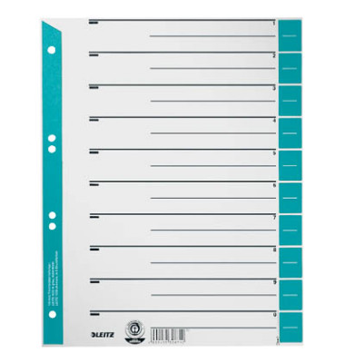 Trennblätter 1652 1652-30-30 A4 grau/hellblau 230g 
