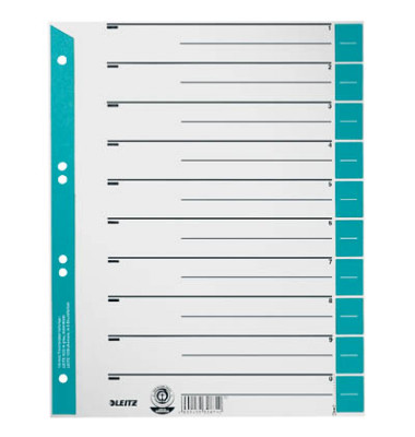 Trennblätter 1652 1652-30-30 A4 grau/hellblau 230g Recyclingkarton