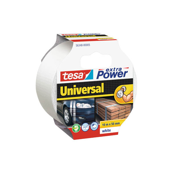 4042448033109 - Universal 56348-00005-05 Gewebeklebeband ® extra Power Weiß (l x b) 10 m x 50 mm 1 St - Tesa