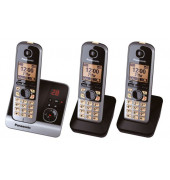 Schnurlostelefonset KX-TG6723 (Basis + 3 Mobilteile) schwarz