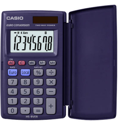 Taschenrechner HS-8VER Solar-/Batterie LCD-Display schwarz 1-zeilig 8-stellig
