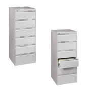 Karteischrank A5 lichtgrau 6 Schübe doppelbahnig