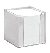 Zettelbox 9900, 9,5x9,5x9,5cm, transparent, Kunststoff, inkl.: 700 Notizzettel