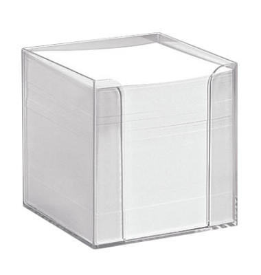 Zettelbox 9900, 90x90mm, inkl. 700 Notizzettel, transparent, Kunststoff
