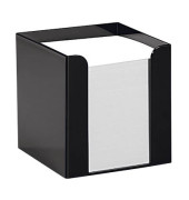 Zettelbox 827121, 9,5x9,5x9,5cm, schwarz, Kunststoff, inkl.: 700 Notizzettel