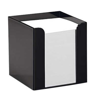 Zettelbox 827121, 90x90mm, inkl. 700 Notizzettel, schwarz, Kunststoff