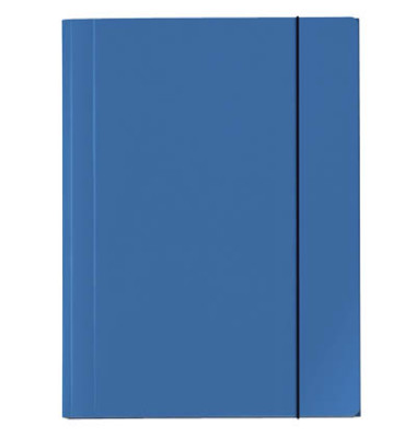 Eckspannmappe VELOCOLOR® 4442351, A4 blau Karton 350g, mit 3 Einschlagklappen