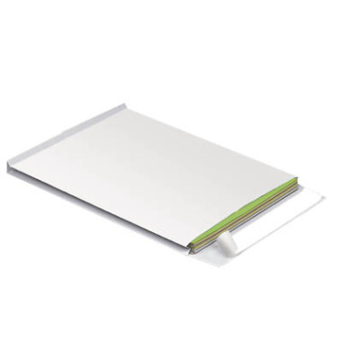 Faltentaschen 30007102, B4, ohne Fenster, haftklebend, 20mm-Falte, 140g, weiß