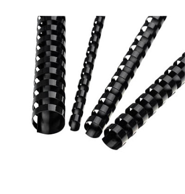 Plastikbinder&uuml;cken 5345307, US-Teilung, 21 Ringe auf A4, schwarz, 6mm