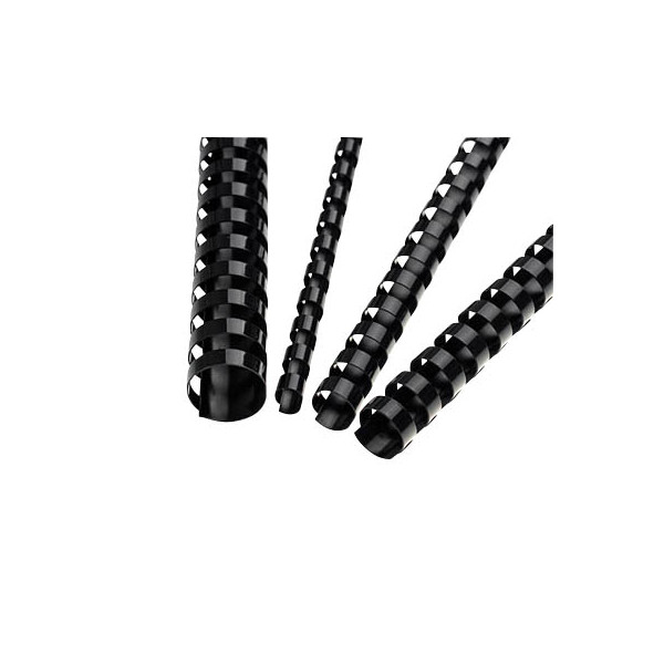0077511534614 - Plastikbinderücken 5346108 schwarz US-Teilung 21 Ringe auf A4 10mm 0077511534614 5346108 100 Stück