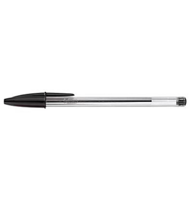 Kugelschreiber Cristal transparent/schwarz Mine 0,4mm Schreibfarbe schwarz 50 Stück