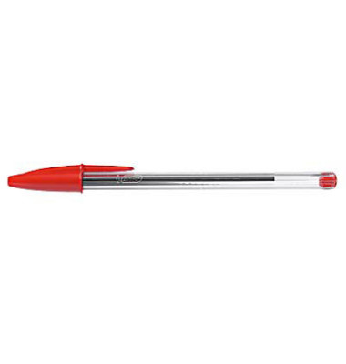 Kugelschreiber Cristal transparent/rot Mine 0,4mm Schreibfarbe rot 50 Stück