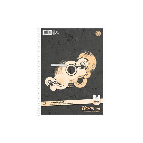 9002244132173 - Collegeblock 04433010 Muster Lineatur 21   liniert mit Rand innen A4 70g grau 80 Blatt 9002244132173 Staufen