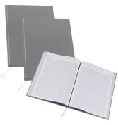 Notizbuch 5313-3, grau, A4, kariert, 70g, 96 Blatt / 192 Seiten