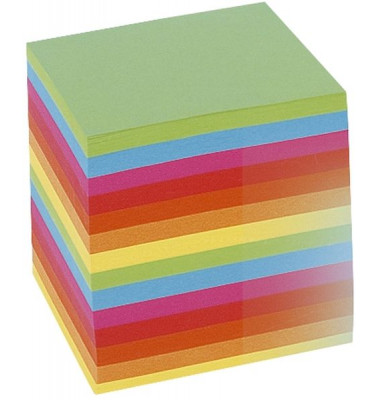 Zettelklotz 8812, 90x90mm, geleimt, farbig sortiert, Papier, 700 Blatt