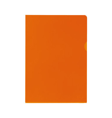 Sichthüllen Premium 100461014, A4, orange, klar-transparent glatt, oben & rechts offen, 0,15mm