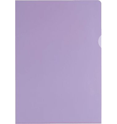 Sichth&uuml;llen Premium 100461016, A4, violett, transluzent glatt, oben & rechts offen, 0,15mm