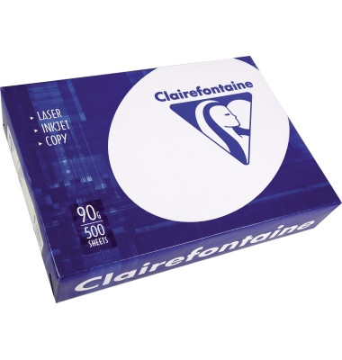 Clairefontaine 2896C Druckerpapier Clairalfa in Weiß 1 x 500 Blatt in DIN A4 mit 90 Gramm/Blickdichtes Kopierpapier mit besonderer A-Qualität 
