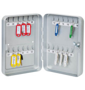 Schlüsselschrank mit 24 Schlüsselhaken silber
