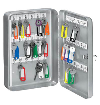 Schlüsselschrank mit 36 Schlüsselhaken silber Schlüsselschrank mit 36 Schlüsselhaken silber
