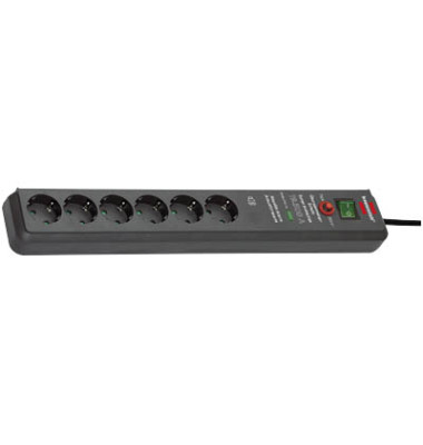 Steckdosenleiste 1159540376 Secure-Tec, 6-fach, schwarz